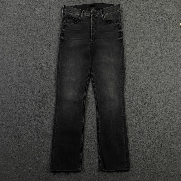 MOTHER Denim - Mother Pixie Dazzler Ankle Fray size 27 Night Shadow Black Stretch Denim